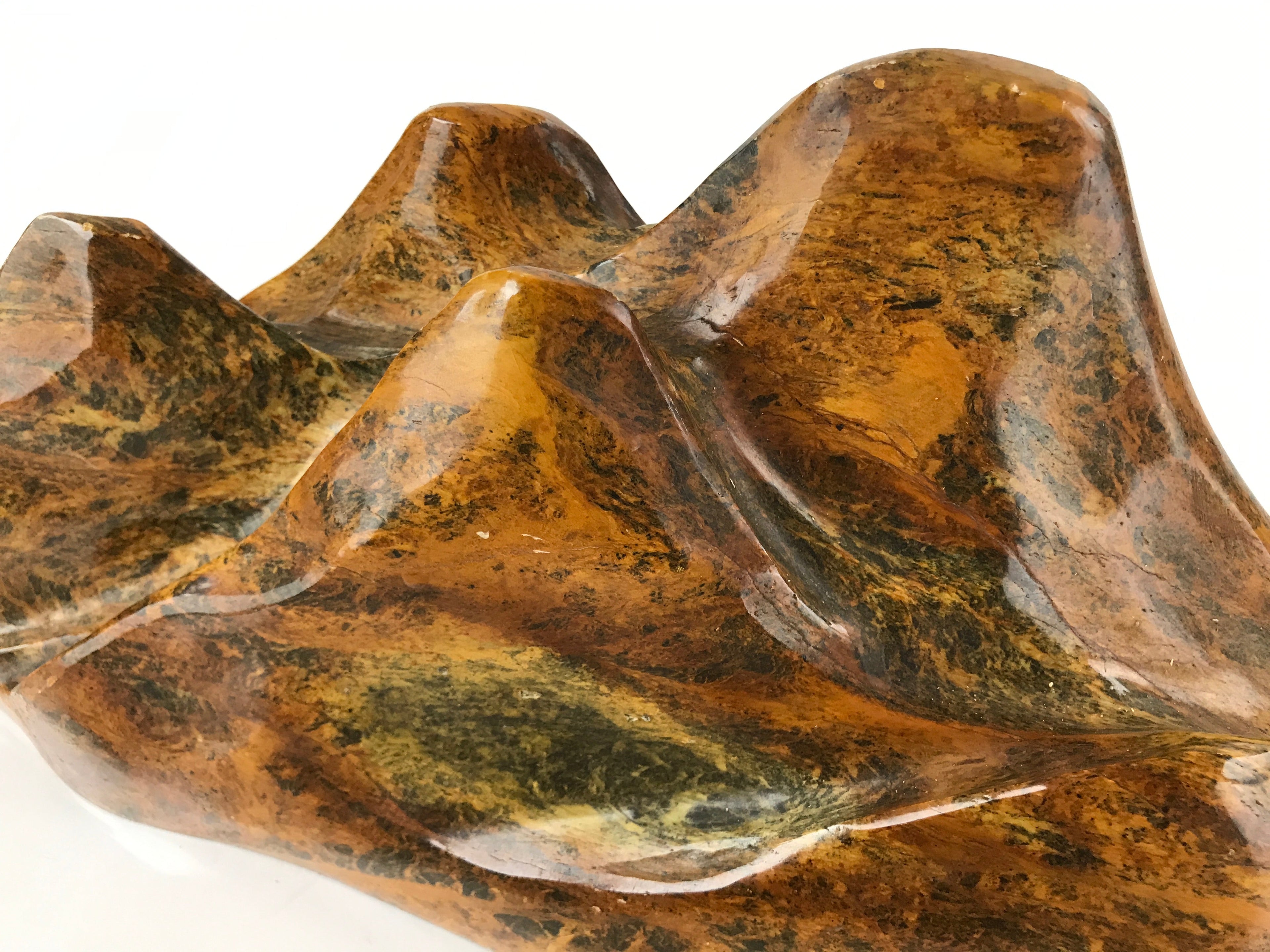 Japanese Viewing Stone Zen Buddhist Suiseki Vtg Jasper Mountain Wood Base JK684