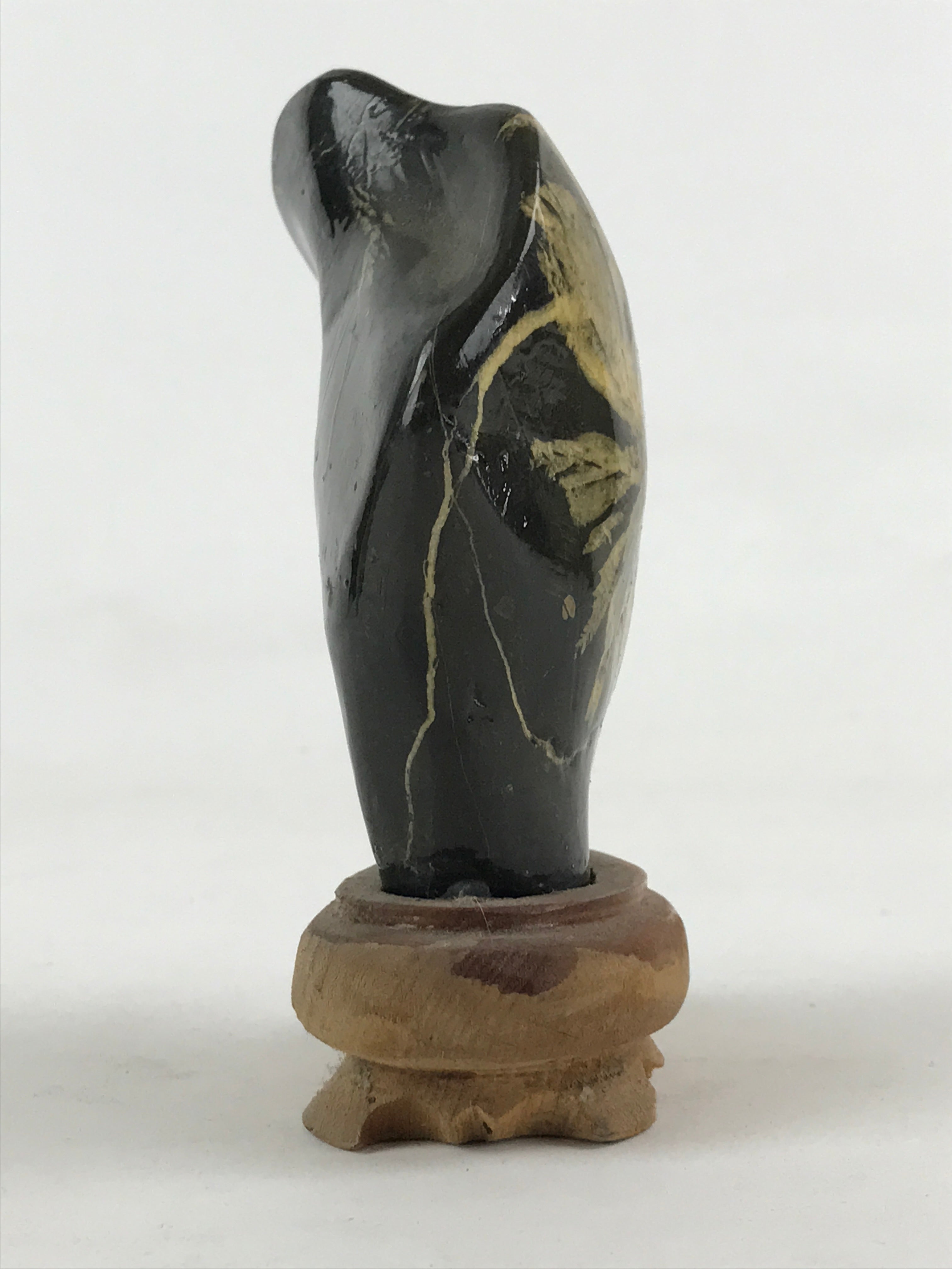 Japanese Viewing Stone Zen Buddhist Vtg Ornament Natural Chrysanthemum BD901