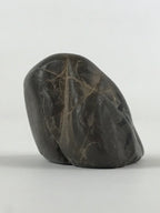 Japanese Viewing Stone Zen Buddhist Vtg Suiseki Characters Small Black JK560