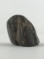 Japanese Viewing Stone Zen Buddhist Vtg Suiseki Characters Small Black JK560