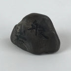 Japanese Viewing Stone Zen Buddhist Vtg Suiseki Characters Small Black JK560
