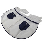 Japanese Vintage-Style Women's Cloth Apron Maekake White Blue Polka Dot MK40