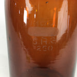 Japanese Vtg Lidded Glass Medicine Bottle Amber Glass Hi-Lex SRG 250 13.5 cm MB5