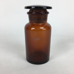 Japanese Vtg Lidded Glass Medicine Bottle Amber Glass Hi-Lex SRG 250 13.5 cm MB5