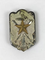 Japanese WW2 Military Reserve Metal Pin Badge Vtg Star Anchor White JK807