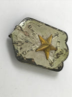 Japanese WW2 Military Reserve Metal Pin Badge Vtg Star Anchor White JK807