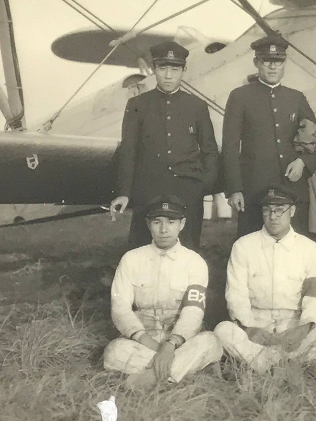 Japanese WWII Aviation School Student Photograph Vtg Military Black White PH220