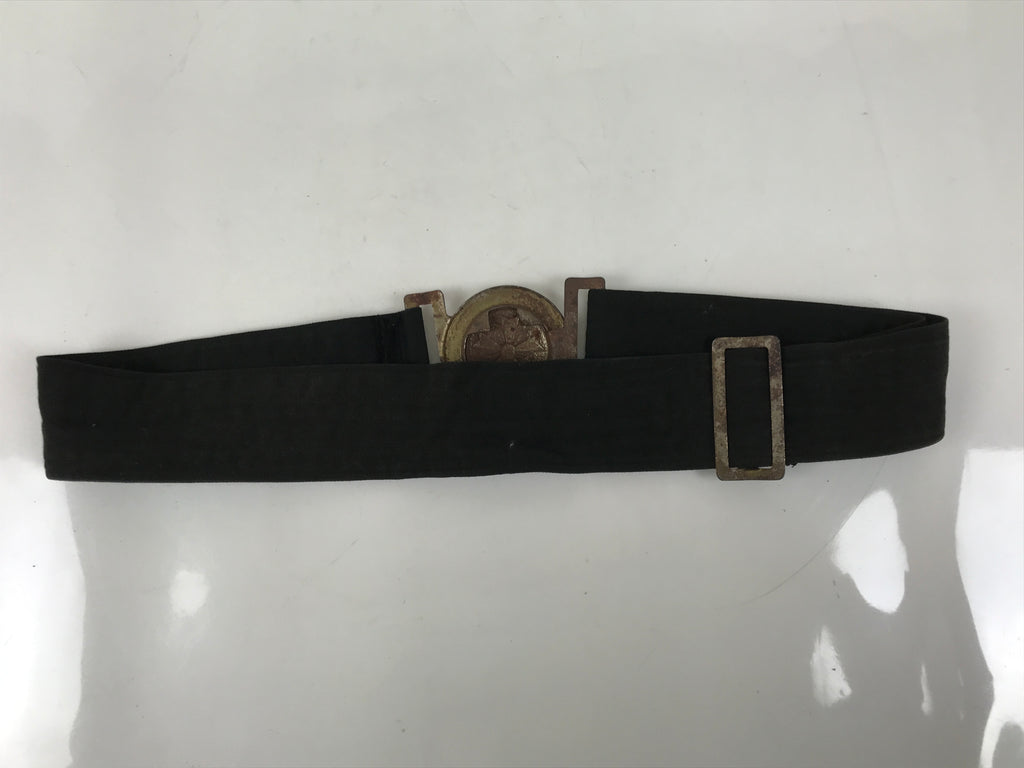 Japanese WWII Firefighter Casual Uniform Belt Vtg Fire Brigade Metal Crest MK18
