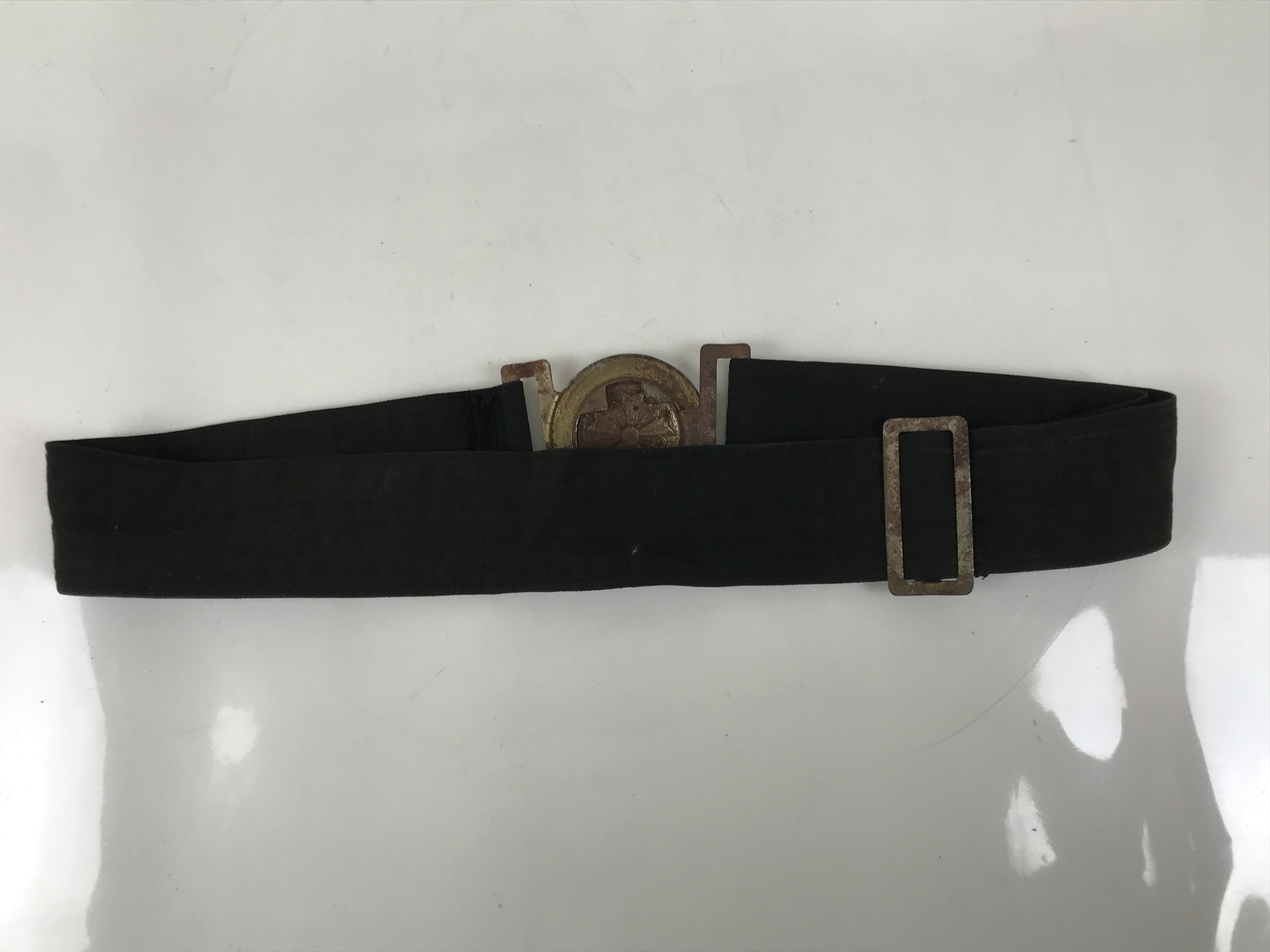 Japanese WWII Firefighter Casual Uniform Belt Vtg Fire Brigade Metal Crest MK18