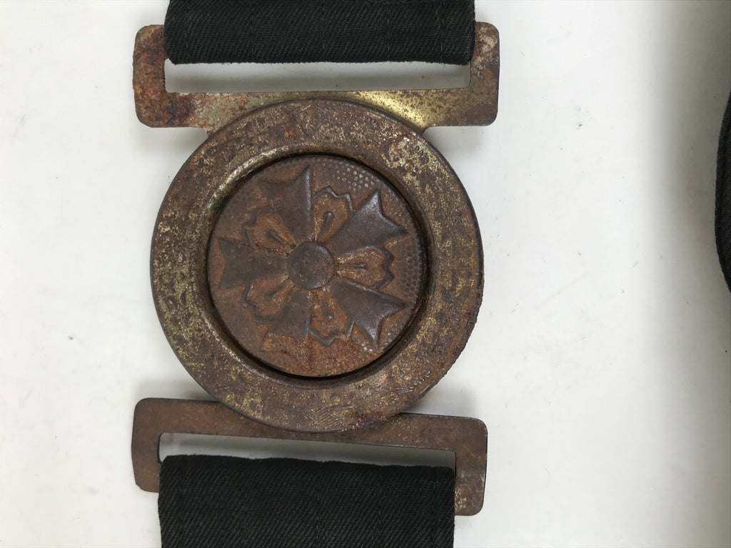 Japanese WWII Firefighter Casual Uniform Belt Vtg Fire Brigade Metal Crest MK18