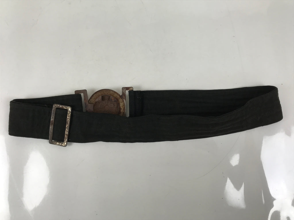 Japanese WWII Firefighter Casual Uniform Belt Vtg Fire Brigade Metal Crest MK19