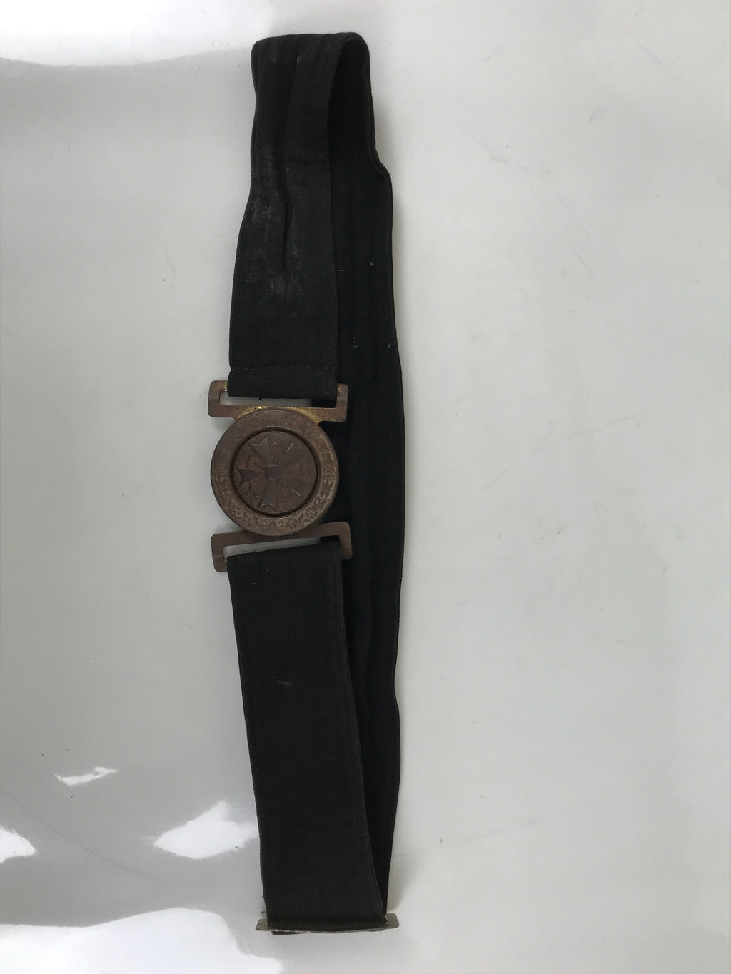 Japanese WWII Firefighter Casual Uniform Belt Vtg Fire Brigade Metal Crest MK20