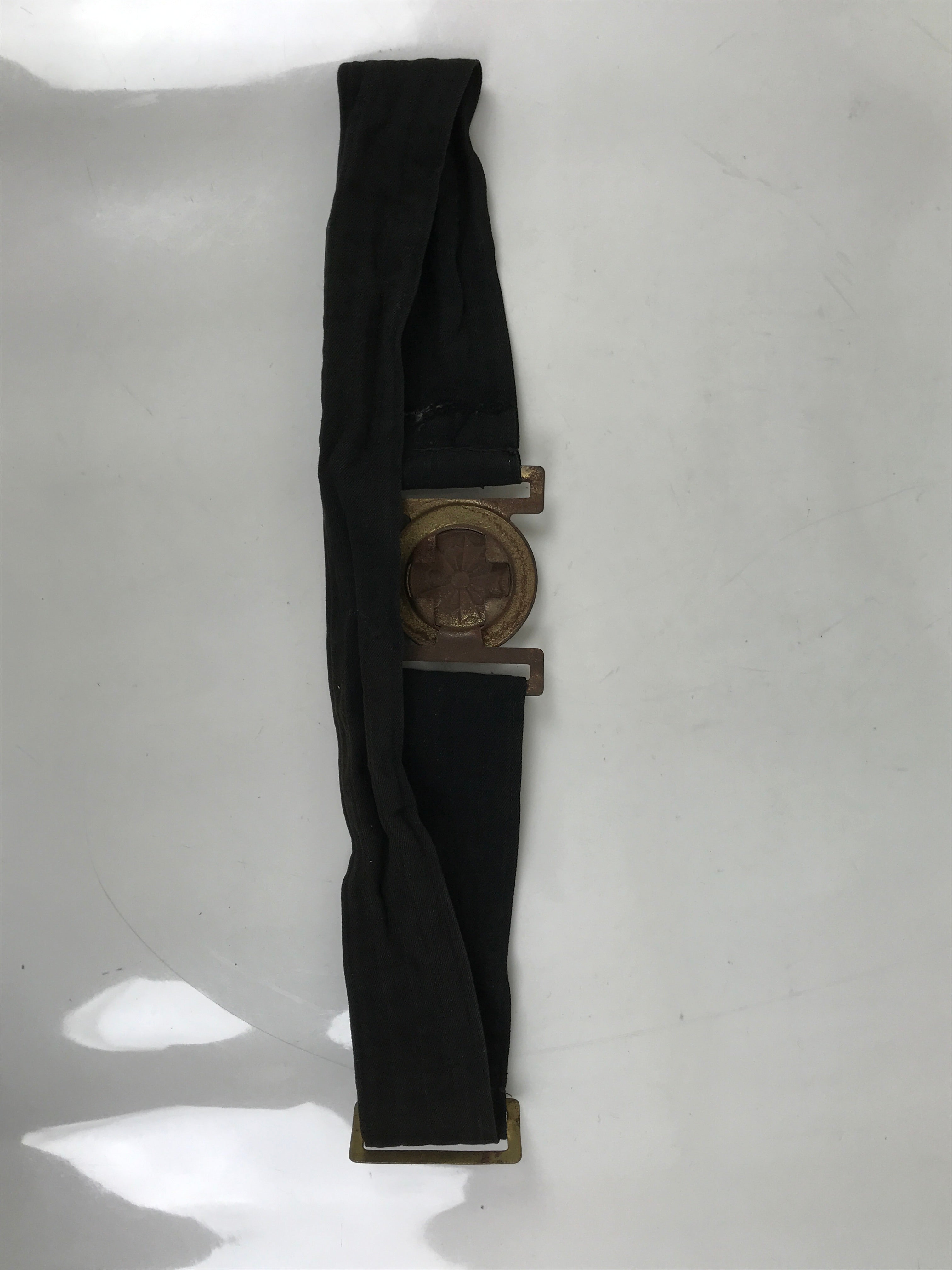 Japanese WWII Firefighter Casual Uniform Belt Vtg Fire Brigade Metal Crest MK20