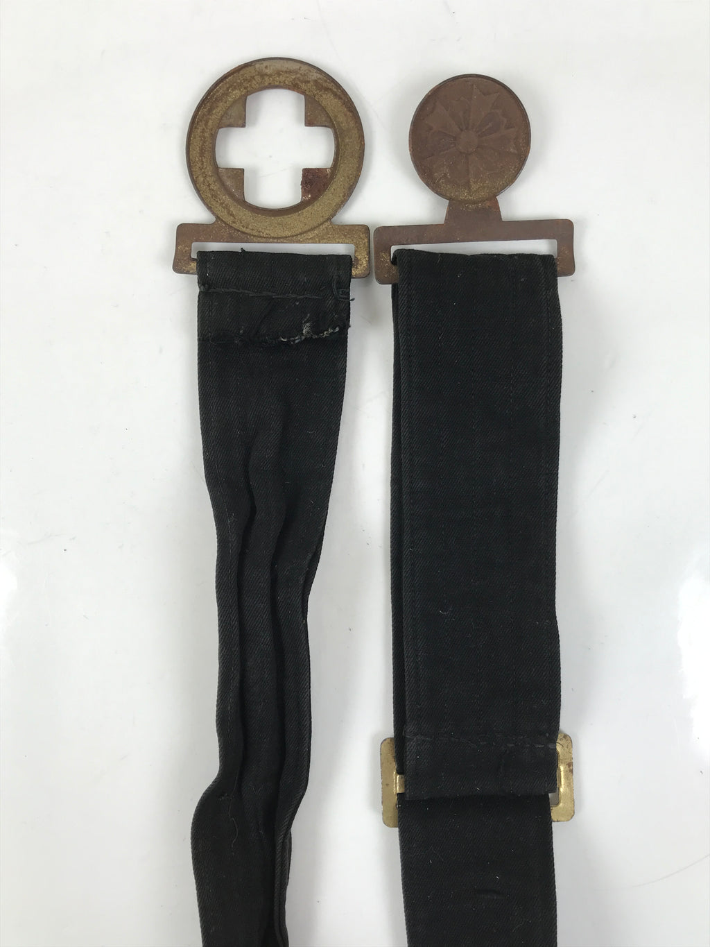Japanese WWII Firefighter Casual Uniform Belt Vtg Fire Brigade Metal Crest MK20