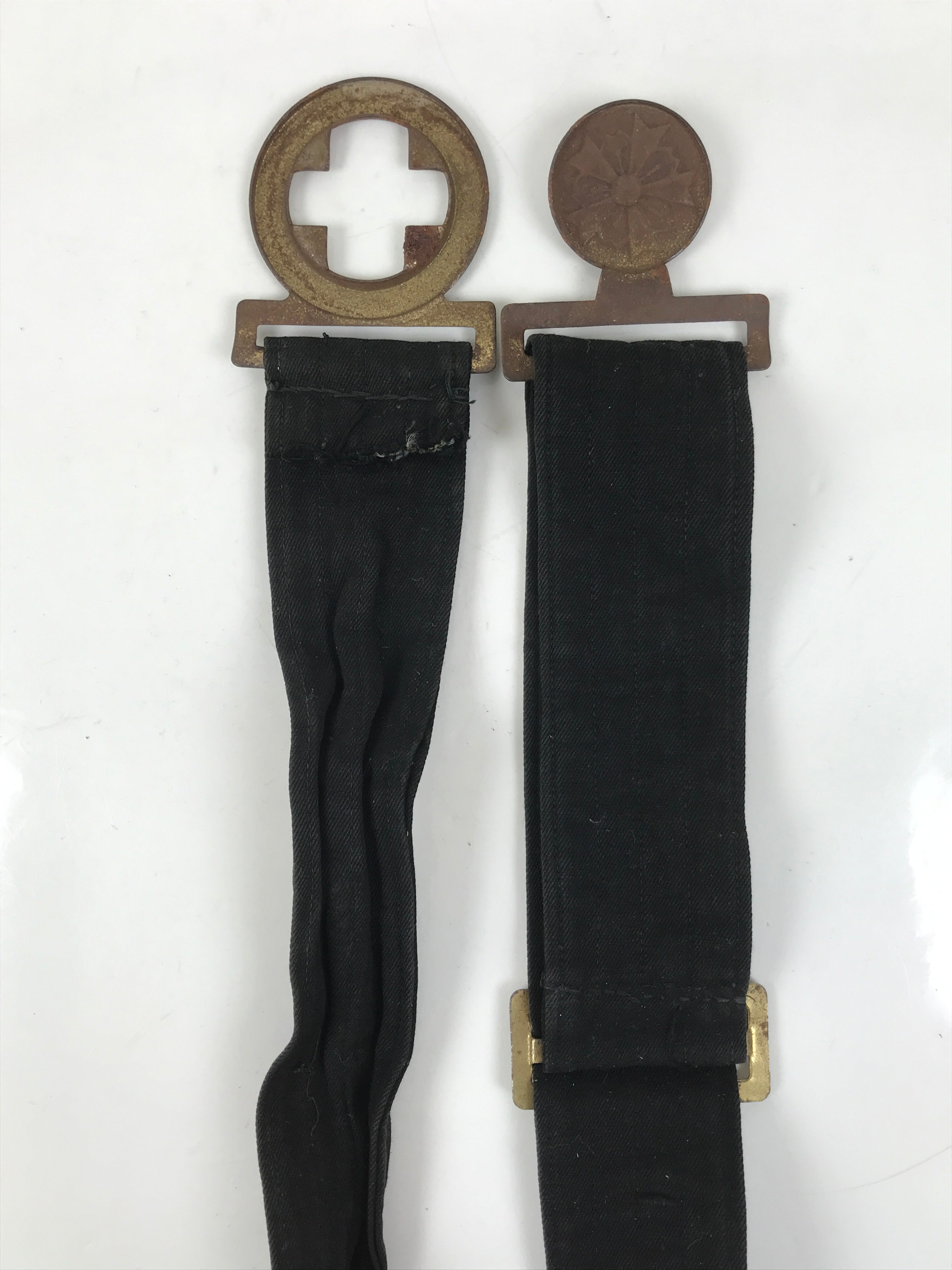Japanese WWII Firefighter Casual Uniform Belt Vtg Fire Brigade Metal Crest MK20