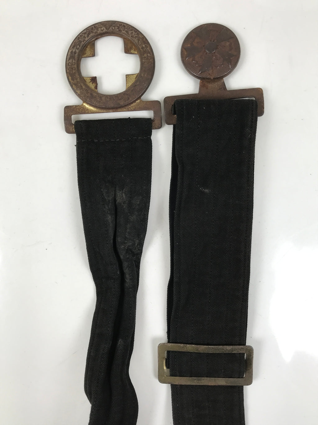 Japanese WWII Firefighter Casual Uniform Belt Vtg Fire Brigade Metal Crest MK20