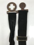 Japanese WWII Firefighter Casual Uniform Belt Vtg Fire Brigade Metal Crest MK20