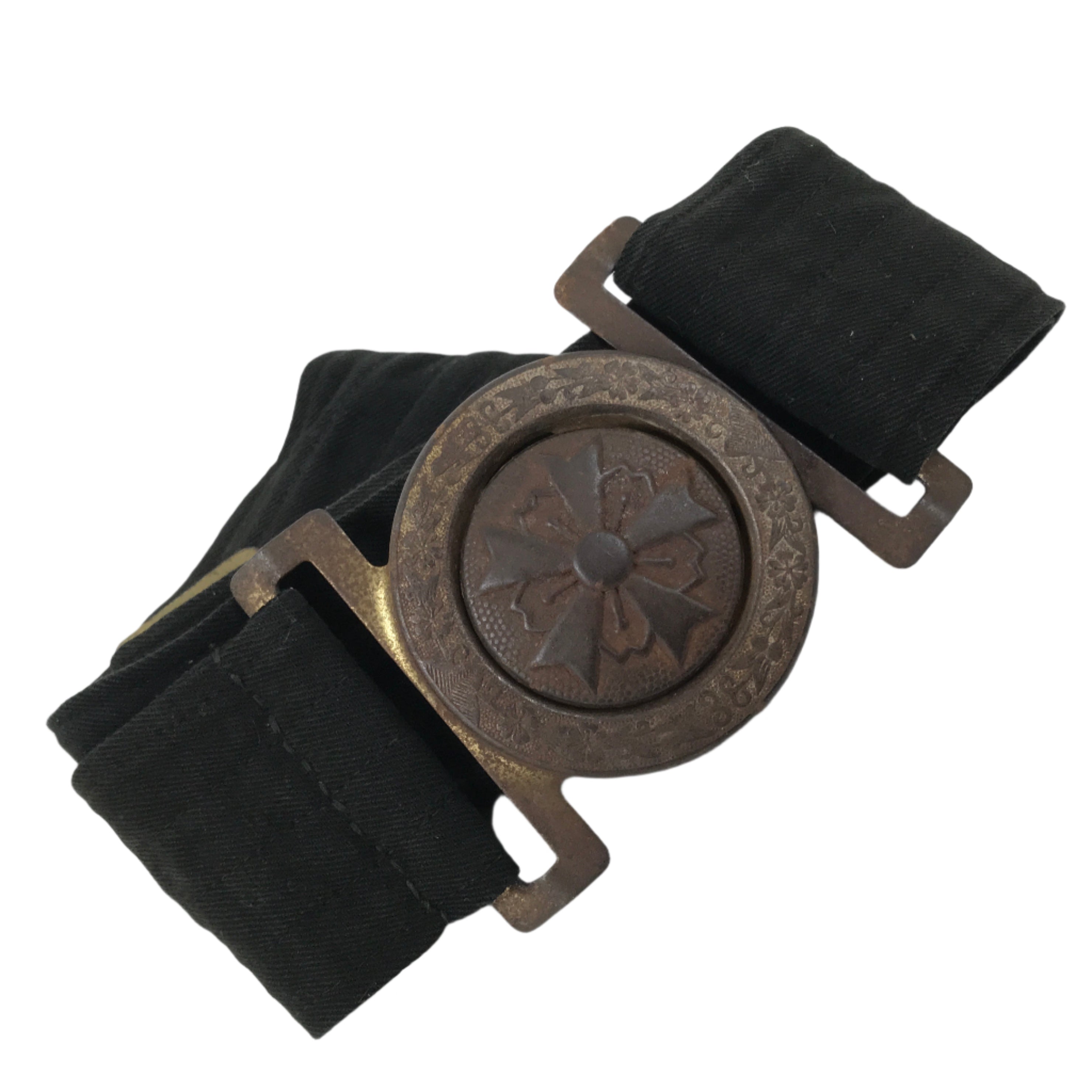 Japanese WWII Firefighter Casual Uniform Belt Vtg Fire Brigade Metal Crest MK20