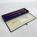 Japanese Wajima Lacquered Wooden Chopstick Pair Set Vtg Black Red Boxed L319
