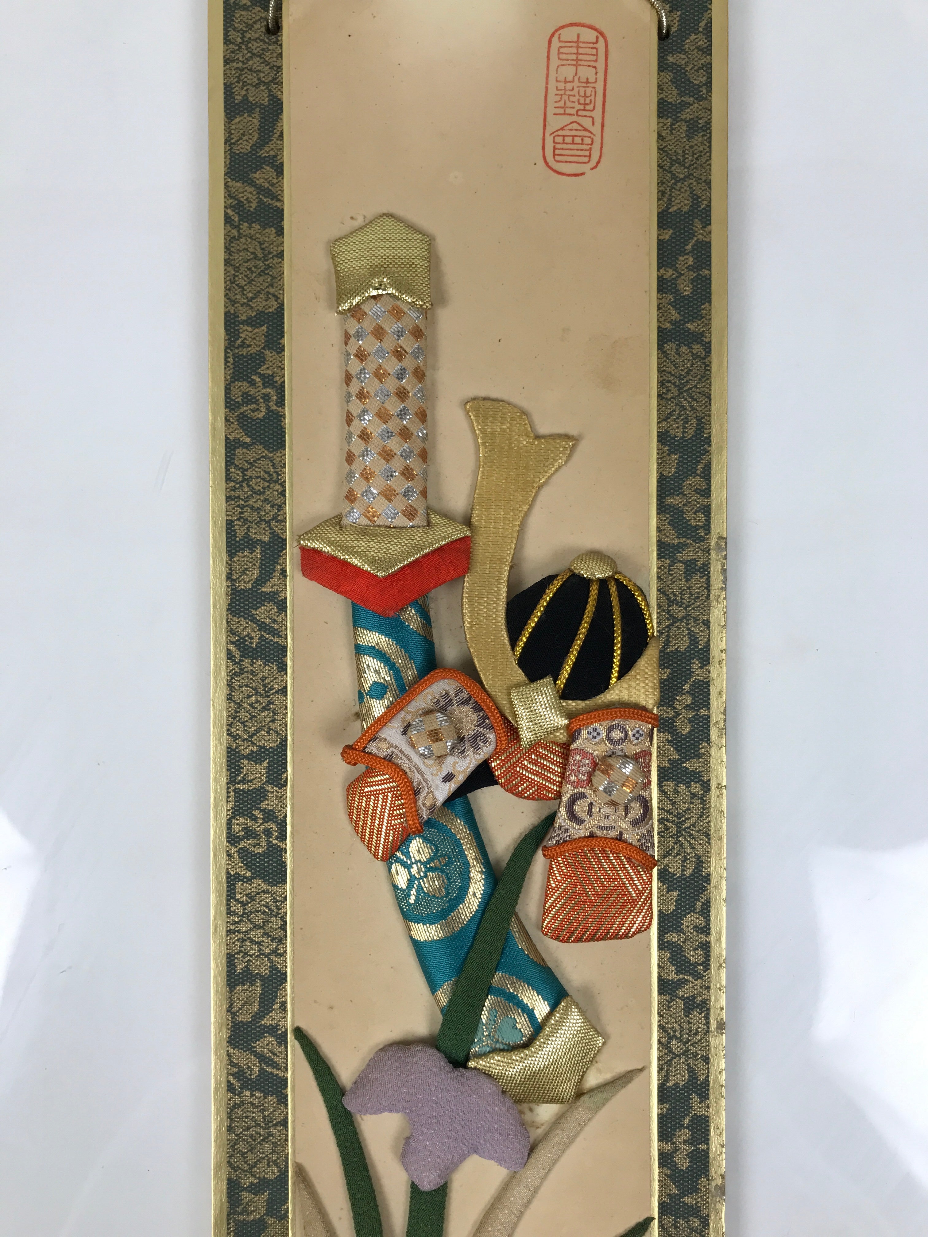 Japanese Wall Hanging Frame Tanzaku-Kake Shikishi Art Display Oshie Armor FL495