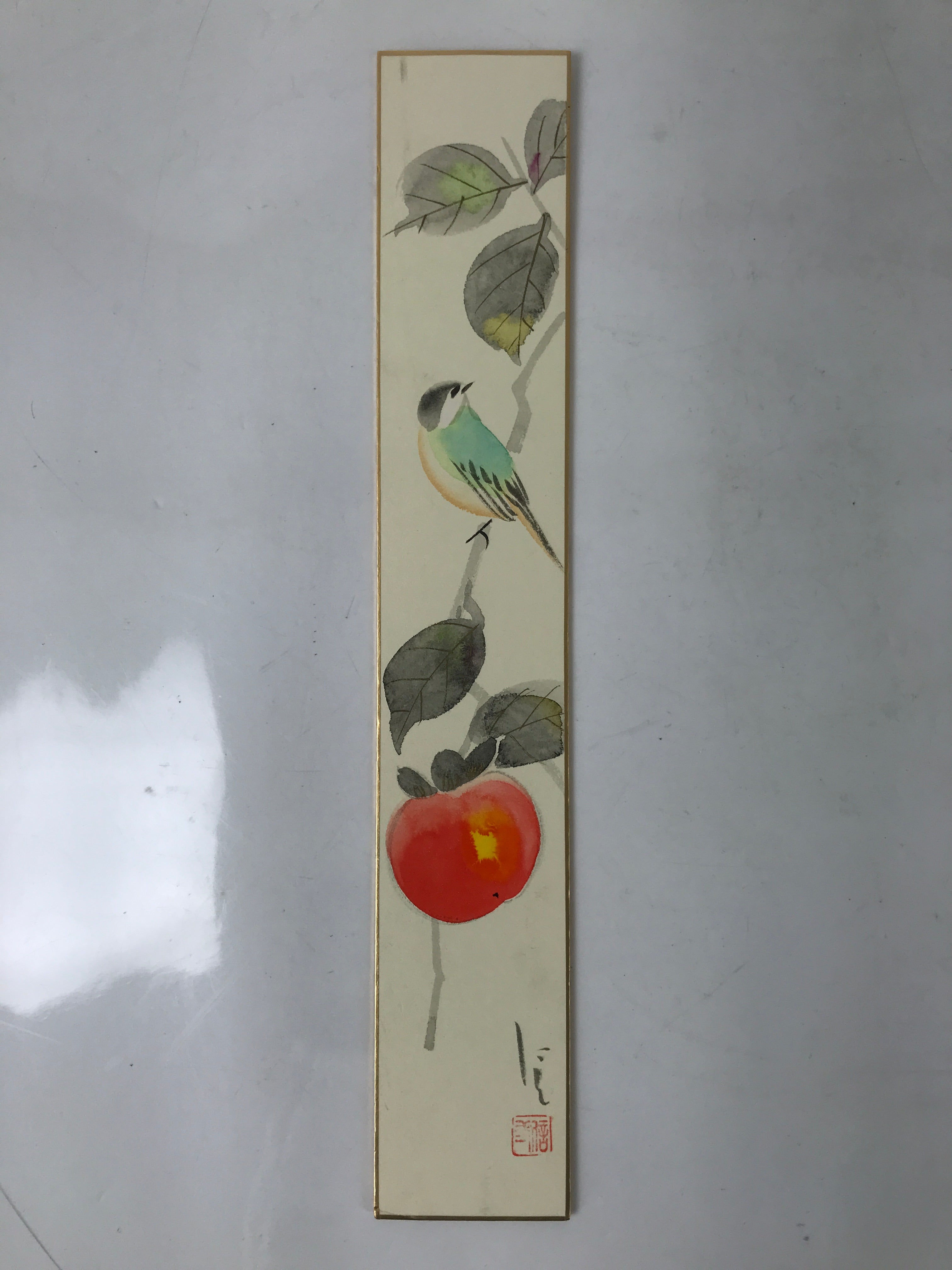 Japanese Wall Hanging Frame Tanzaku-Kake Shikishi Display Art Board Bird FL391