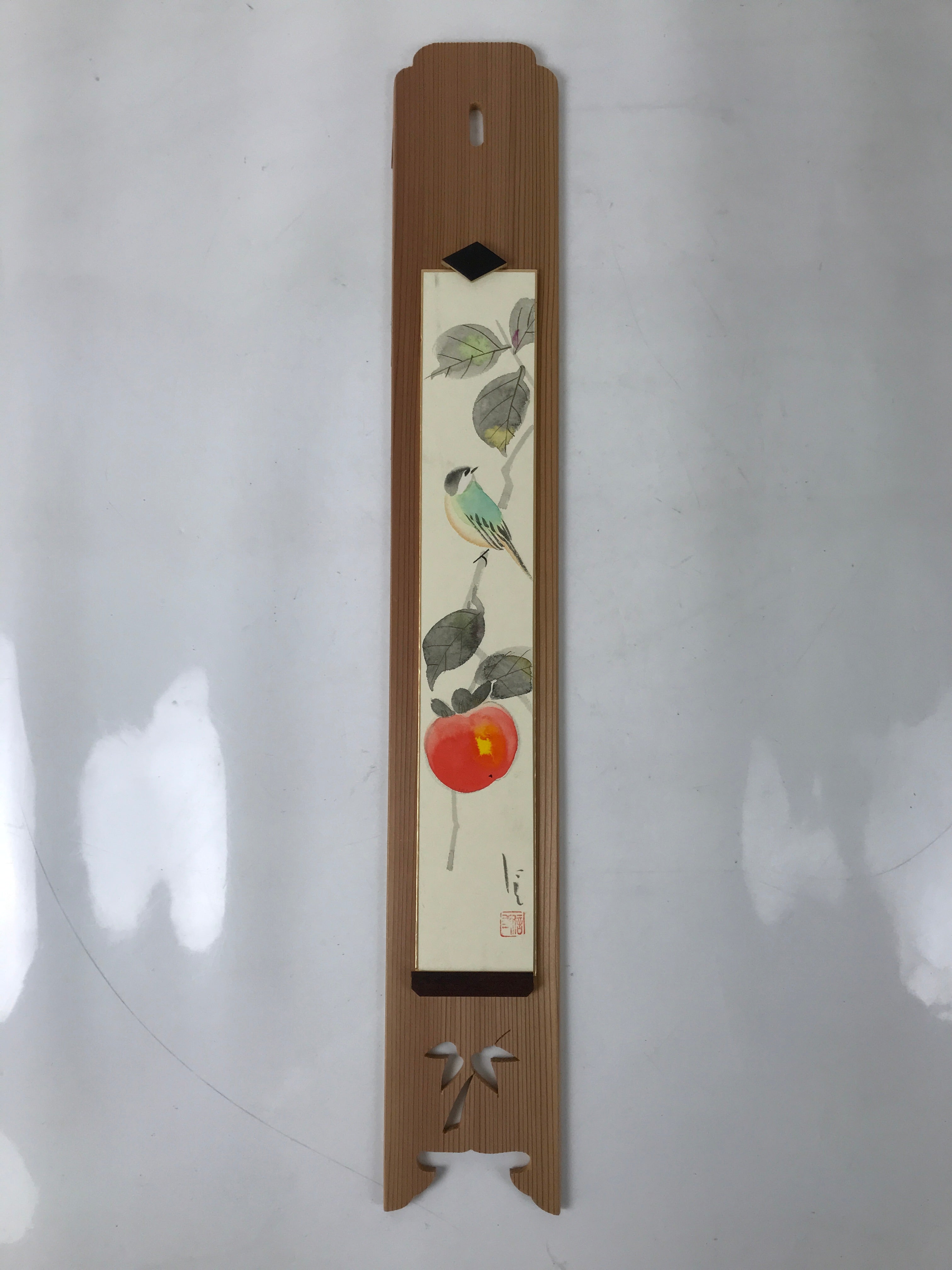 Japanese Wall Hanging Frame Tanzaku-Kake Shikishi Display Art Board Bird FL391
