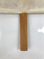 Japanese Washi Paper Fan Sesson Uchiwa Vtg Bamboo Frame Daruma Daishi U132