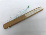 Japanese Washi Paper Folding Fan Sensu Vtg Calligraphy Black Bamboo Frame 4D997