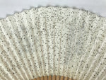 Japanese Washi Paper Folding Fan Sensu Vtg Calligraphy Black Bamboo Frame 4D997