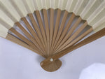 Japanese Washi Paper Folding Fan Sensu Vtg Calligraphy Black Bamboo Frame 5D2