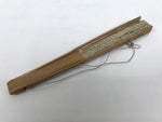 Japanese Washi Paper Folding Fan Sensu Vtg Gold Freckles Calligraphy Black 4D998