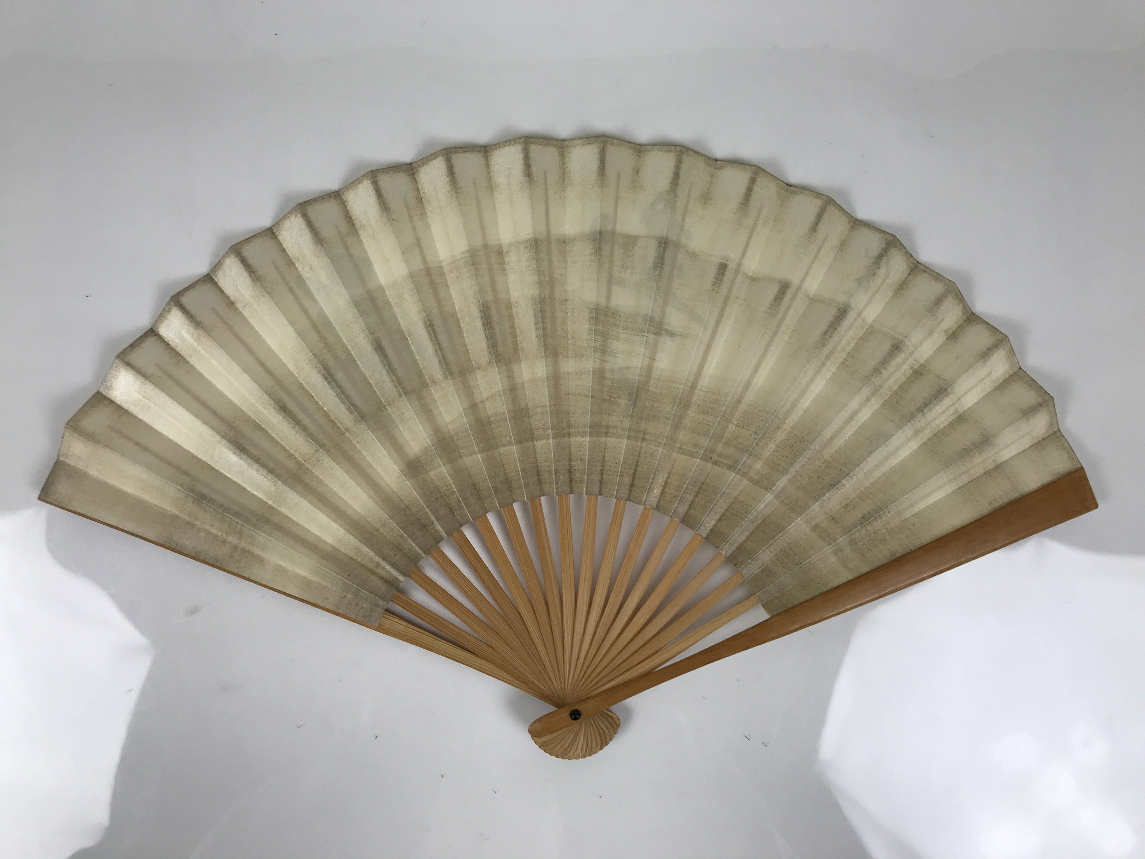 Japanese Washi Paper Folding Fan Sensu Vtg Happiness Long Life Calligraphy 4D999