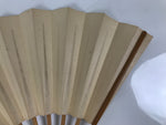 Japanese Washi Paper Folding Fan Vtg Calligraphy Sensu Bamboo Frame Black 4D987