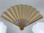Japanese Washi Paper Folding Fan Vtg Calligraphy Sensu Bamboo Frame Black 4D987