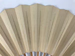 Japanese Washi Paper Folding Fan Vtg Calligraphy Sensu Bamboo Frame Black 4D987