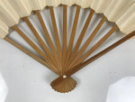 Japanese Washi Paper Folding Fan Vtg Calligraphy Sensu Bamboo Frame Black 4D988
