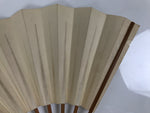 Japanese Washi Paper Folding Fan Vtg Calligraphy Sensu Bamboo Frame Black 4D989