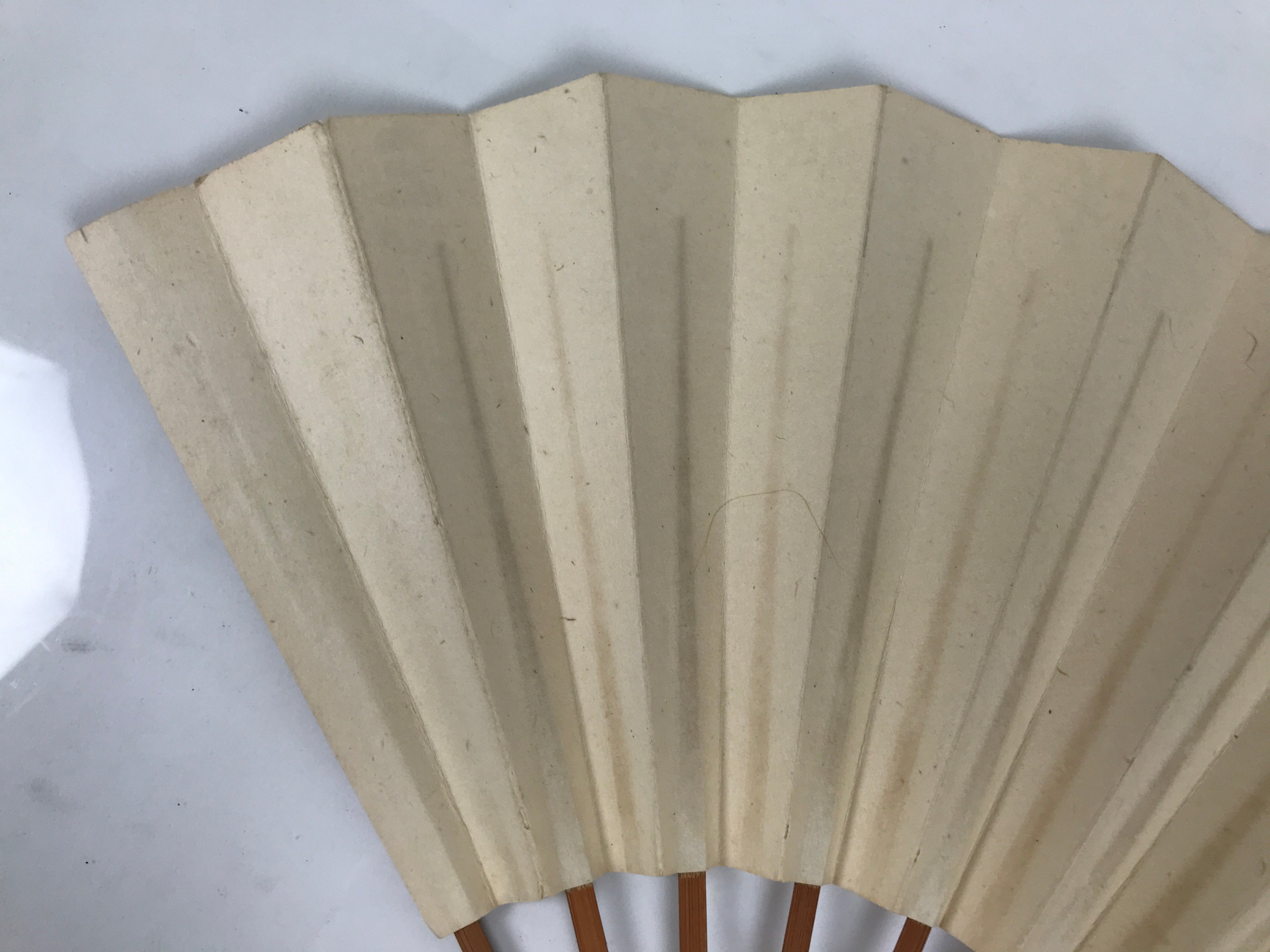 Japanese Washi Paper Folding Fan Vtg Calligraphy Sensu Bamboo Frame Black 4D989