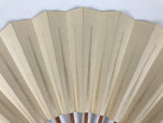Japanese Washi Paper Folding Fan Vtg Calligraphy Sensu Bamboo Frame Black 4D989