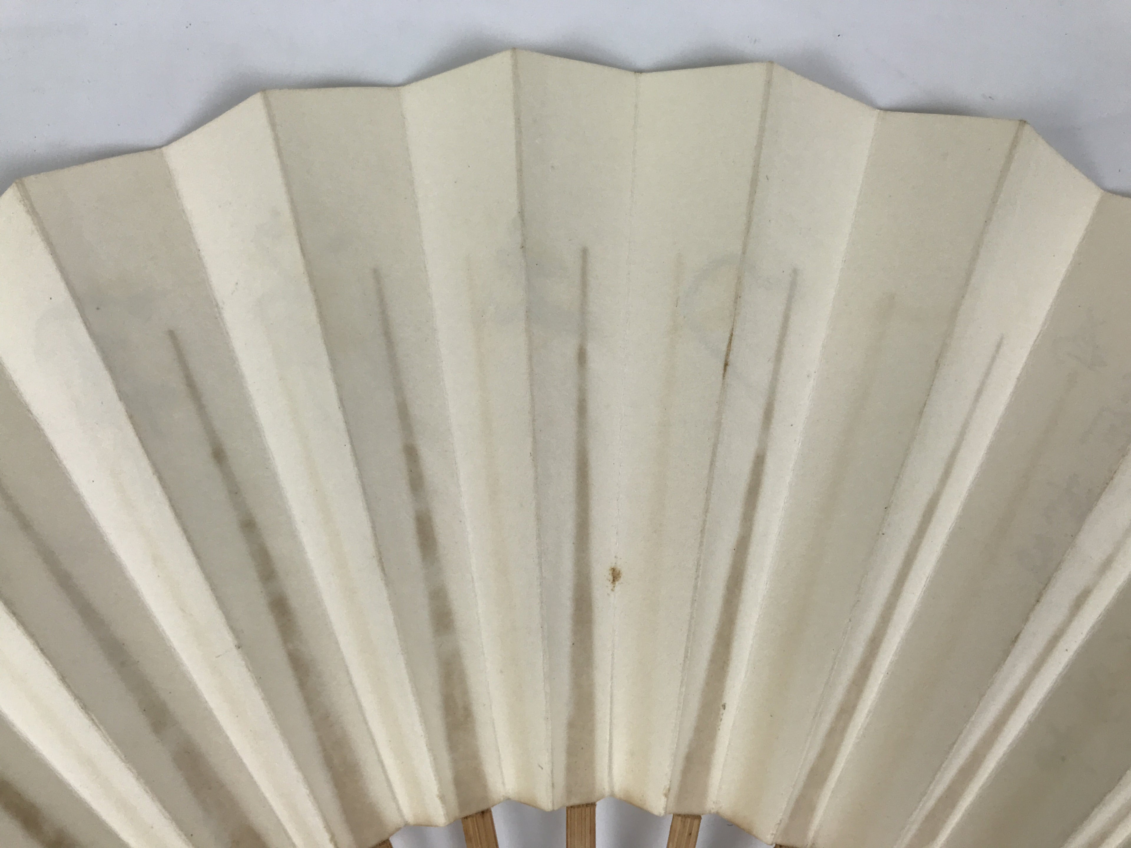 Japanese Washi Paper Folding Fan Vtg Calligraphy Sensu Bamboo Frame Black 4D990