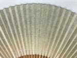 Japanese Washi Paper Folding Fan Vtg Sensu Bamboo Frame Black Beige Leaf 4D983