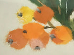 Japanese Washi Paper Framed Shikishi Art Vtg Suzue Tsuzuki Mikan Oranges FR3