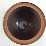 Japanese Water Jar Vtg Mizusashi Tea Ceremony Gray Brown Glossy Y186