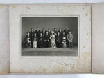 Japanese Wedding Photograph Vtg Kimono Bride Groom Family Showa Black White PH16