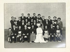 Japanese Wedding Photograph Vtg Kimono Bride Groom Family Showa Black White PH4