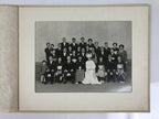 Japanese Wedding Photograph Vtg Kimono Bride Groom Family Showa Black White PH4