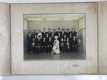 Japanese Wedding Photograph Vtg Kimono Bride Groom Family Showa Black White PH8