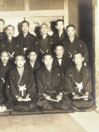 Japanese Wedding Photograph Vtg Kimono Bride Groom Family Showa Sepia Tone PH14