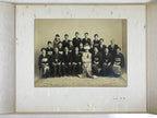 Japanese Wedding Photograph Vtg Kimono Bride Groom Family Showa Sepia Tone PH5