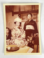 Japanese Wedding Photograph Vtg Traditional Kimono Bride Family Color PH177
